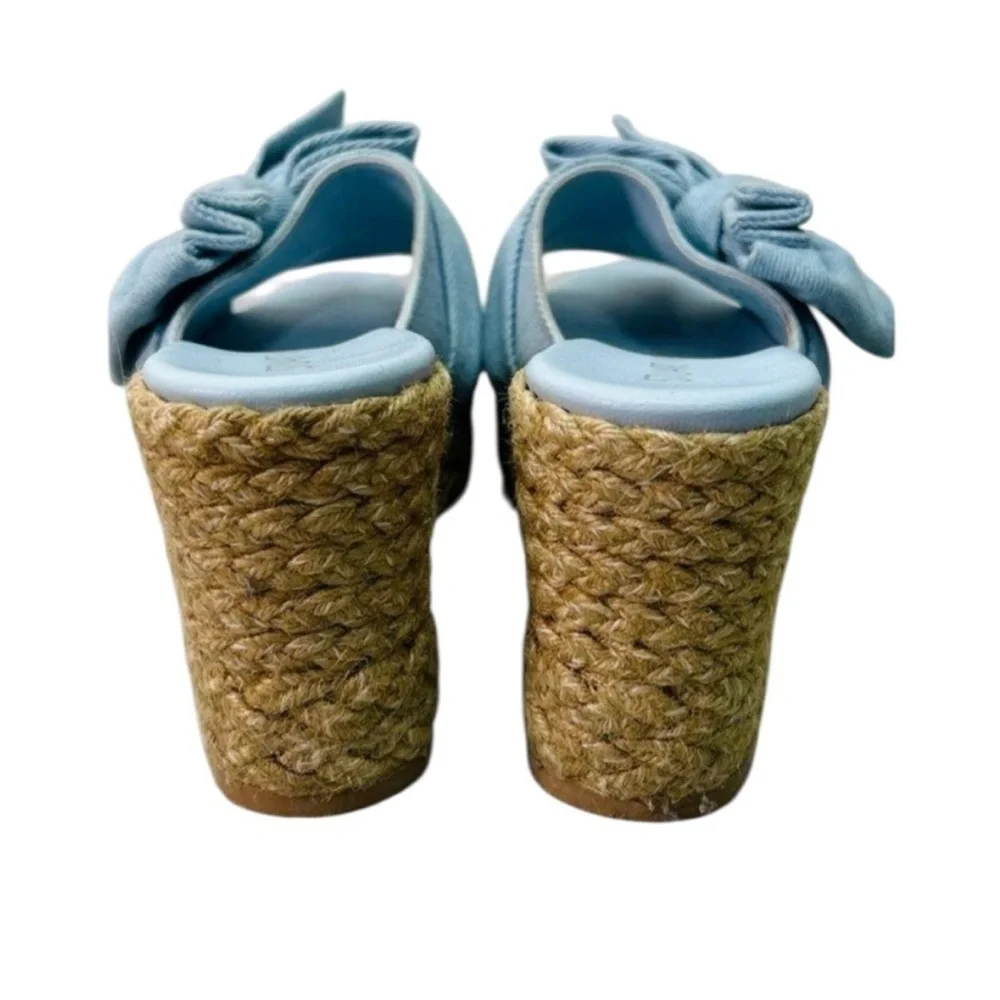 Stuart Weitzman Loveknot Bow Espadrille Wedges Slide Heels - Picture 4 of 6